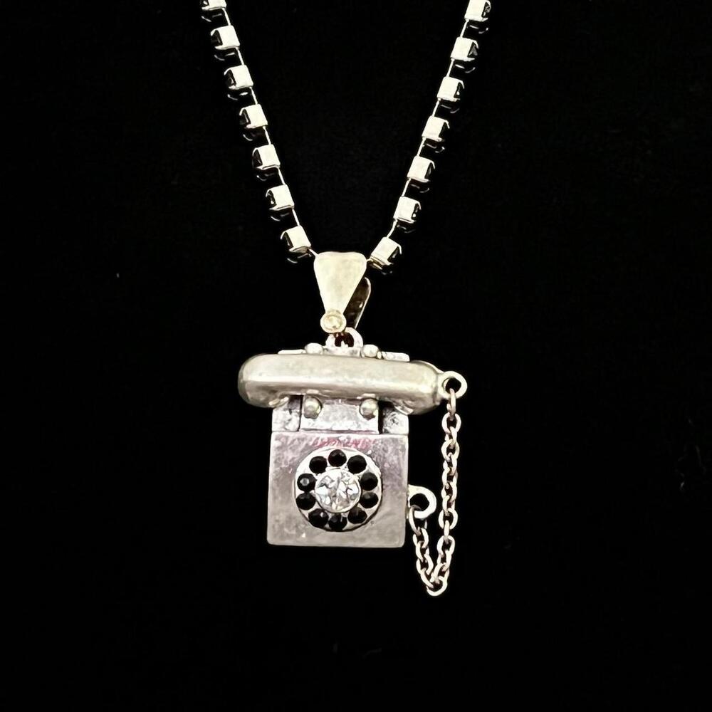 Vintage Old School Telephone Necklace